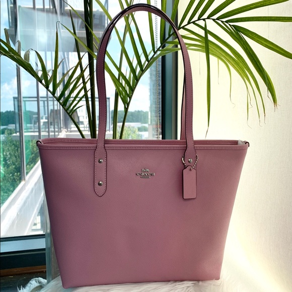 coach city zip tote pink